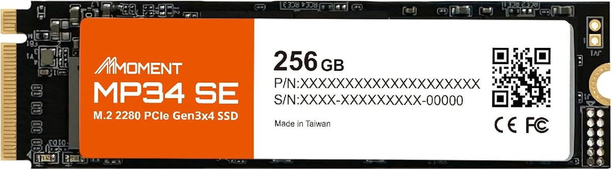 MMOMENT MP34 SE 256GB PCIe 3.0 NVMe M.2 2280 SSD, 2100MB/s Read