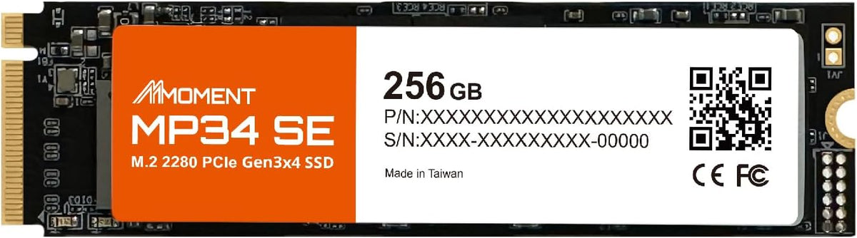 MMOMENT MP34 SE 256GB PCIe 3.0 NVMe M.2 2280 SSD, 2100MB/s Read