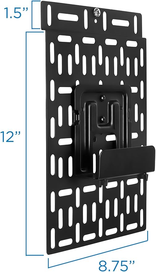 Mount-It! Cable Box Mount Behind TV | Adjustable Universal Mounting Bracket for Streaming Devices, Router, Modem, DVD | Wall and Behind TV Compatible, Steel