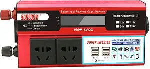 1000W Power Inverter 12V DC to 110V/240V AC Converter Dual Outlets and 4 2.1A USB with Universal and Cord and Battery Clamps 12Vto110V(12Vto230V)