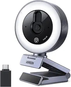 UGREEN 2K Webcam with 4-Level Ring Light
