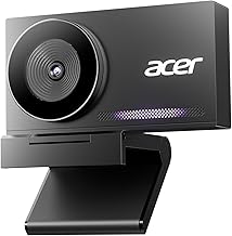 Acer 4K Webcam for PC/Mac with All-Metal Unibody Sculpted, Sony 1/2" Sensor, PDAF, 2 Noise Reduction Mics, Privacy Cover, Lightweight, Fast Cooling, Streaming Camera for Live Meeting Commerce Gaming