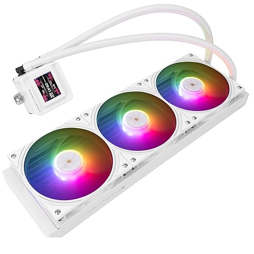 Thermalright FW 360 SE ARGB White-AIO CPU Liquid Cooler,IPS LCD Screen with 320 * 240 Resolution,for AM4/AM5,Intel LGA1700/1851,2-inch Magnet-Absorbent LCD Screen for Images-White,PC CPU Water Cooler