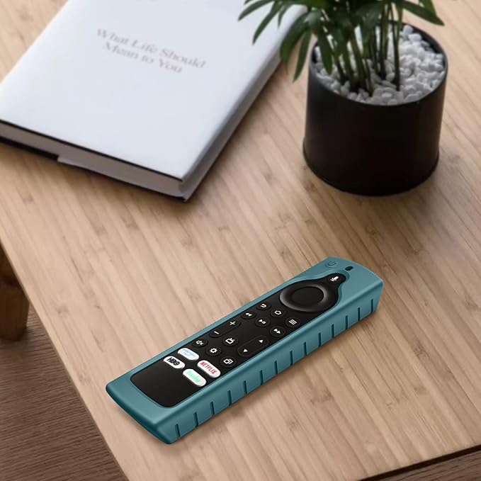 Fintie Silicone Case for Fire TV Stick 4K Max (2nd Gen)/Toshiba/Insignia/Pioneer/2-Series/4-Series/Omni Fire TV Remote - Anti Slip Shockproof Cover for Alexa Voice Remote Enhanced, Dark Cyan