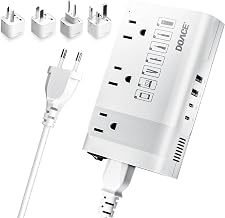 DOACE 220V to 110V Converter for European Travel - 350W Voltage Converter US to Europe with 4 QC+PD Chargers for Using U.S. Devices Abroad - Hair Straightener Shaver Toothbrush Laptop Camera Phone