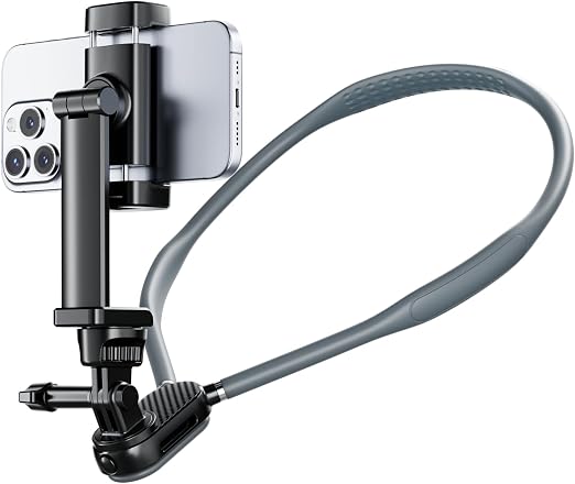 Hamillar Camera Phone Chest Neck Mount Holder for Video Recording iPhone Samsung 4-7 Inch Phones AKASO/Go Pro/Insta360X5/DJI360 (Cameras + Phone Mount)