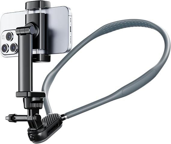 Hamillar Camera Phone Chest Neck Mount Holder for Video Recording iPhone Samsung 4-7 Inch Phones AKASO/Go Pro/Insta360X5/DJI360 (Cameras + Phone Mount)