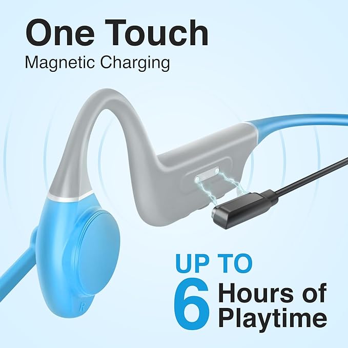 Puro Sound Labs PuroFlex Kids Bone Conduction Headphones – Bluetooth 5.3 Wireless, Volume Limited with Built-in Mic, Ideal for School, Running & Sports, IPX5 Waterproof Kids Open Ear Headphones, Teal