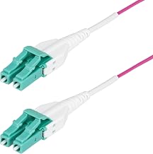 StarTech 49ft/15m OM4 Uniboot Fiber Cable, LC to LC, Optic (OM4RLCLC15M) - Image 1