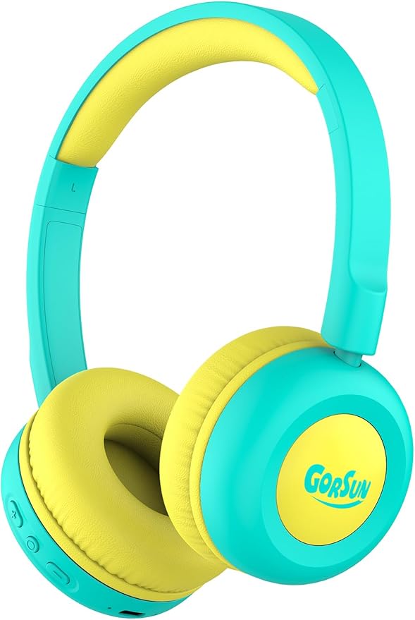 gorsun Kids Bluetooth Headphones,Toddler Headphones with Microphone,85dB Volume Limited,Bluetooth 5.3 Twistable Lightweight Kids Wireless Earphones for Boy Girl Tablet Travel School