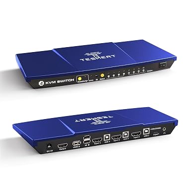 USB-C HDMI KVM Switch 1 Monitor 4 Computers, 4K@60Hz KVM Switches for 4 PCs Sharing Monitor Keyboard Mouse, with EDID L/R out HDR10 Dolby Vision USB Auto Scan IR Hotkey switch, Includes cables - Image 3