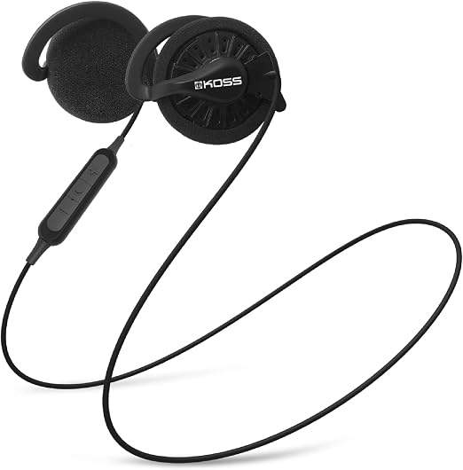 Koss KSC35 Wireless Bluetooth Ear-Clip Headphones, Black, Microphone