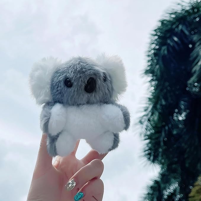 Yatchen Furry Case for AirPods 3,Funny Cute 3D Cartoon Plush Kawaii Koala Design Fluffy Soft Warm Cover Case Carrying Charging Box with Keychain Accessories Protective Case (AirPods 3, Koala Gray)