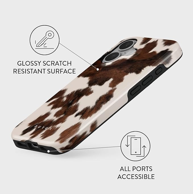BURGA Phone Case for iPhone 16 - Cute, Trendy, Aesthetic, Pattern Phone Cover, Hard Shell Protection - fits Apple iPhone 16 Case for Women and Men