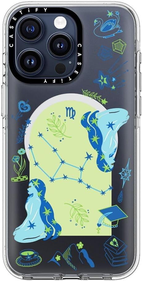 CASETiFY Clear iPhone 15 Pro Max Case [Not Yellowing / 6.6 ft. 3X Military Grade Drop Protection/Compatible with Magsafe] - Virgo - Clear