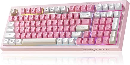 LEOBOG x Aula Pink Keyboard Wireless Creamy Computer Gaming Keyboards - Image 1
