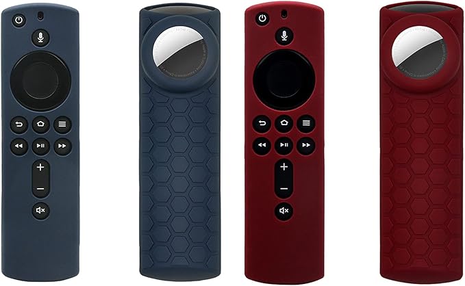 [2 Pack] Fir-Stick Remote Cover Case with tag Holder (Glow in The Dark) Compatible with Fir TV Stick 4K,Tracker Cover for Tile Sticker 2020 (Green & Sky Blue)