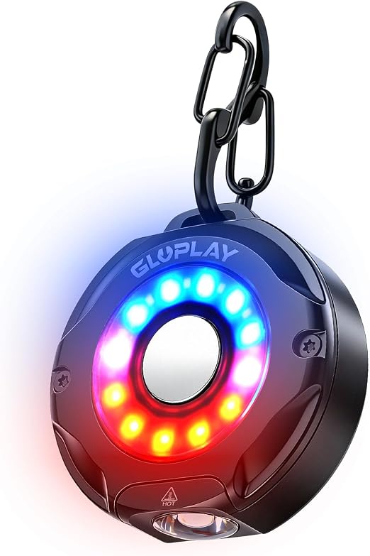 G1 Mini Keychain Flashlight Rechargeable,Small Powerful EDC Pocket Flashlight with White & RGB Side Light,Magnetic,Carabiner Clip,IP67 Waterproof Aluminum LED for Camping & Hiking (Black)