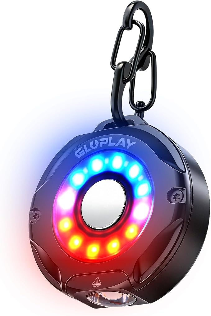 G1 Mini Keychain Flashlight Rechargeable,Small Powerful EDC Pocket Flashlight with White & RGB Side Light,Magnetic,Carabiner Clip,IP67 Waterproof Aluminum LED for Camping & Hiking (Black)