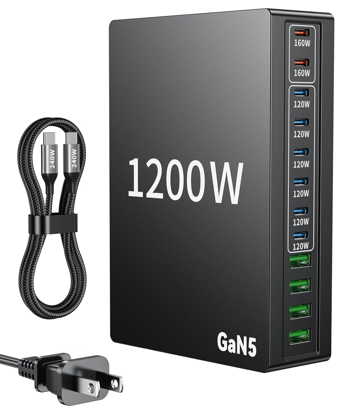1200W USB C Charger Block Fast 12 Port MacBook Pro Charging Station