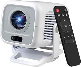 【Built in Streaming Apps & Native 1080P 】Mini Projector with Wifi and Bluetooth, Auto Focus & Keystone, 180° Rotation, Supports Phone/HDMI/USB, Portable 4K Support Projector for Bedroom Outdoor White - Image 1