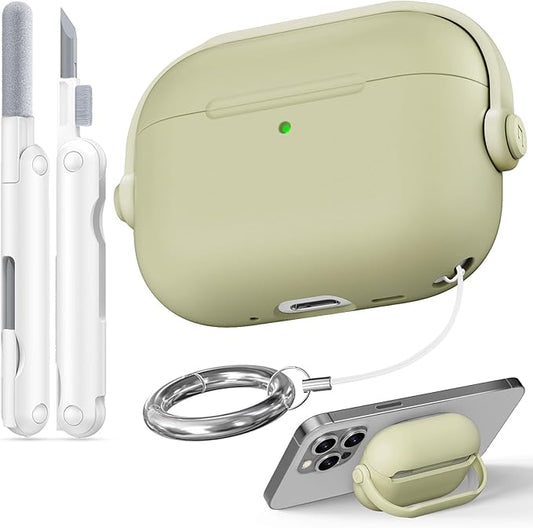 for Airpods Pro 3 Case,Safety Lock Cases for Apple Airpod Pro 3 (2025) with Cleaner Kit, Drop Protection Air pods Pro3 Case Cover for Men for Women with Keychain,Straw Yellow