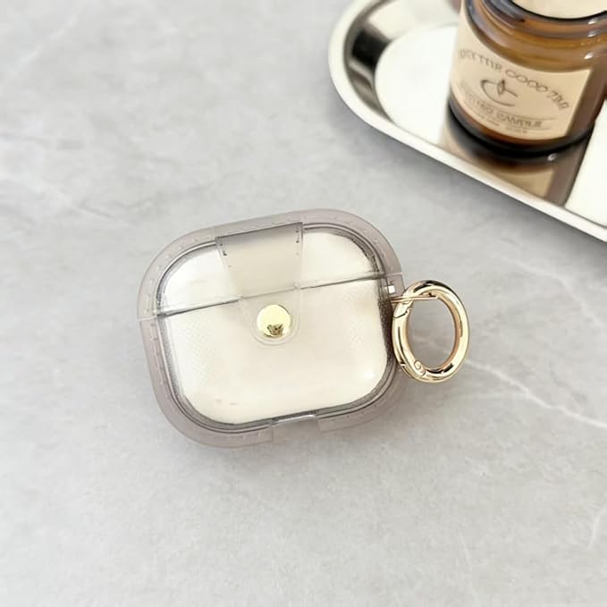 for AirPods Pro 3 Case 2025 with Lock Clear Cases,Soft TPU Cover for Airpods Pro 3rd Case for Air pod Pro 3 Cover with Keychain for Airpods Pro 3 Gen for Women Girls (Black)
