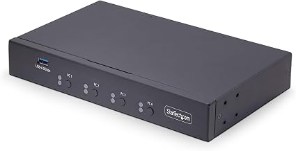 StarTech 4-Port KM Switch, Mouse Switching, Audio, TAA (P4A20132-KM-SWITCH) - Image 1
