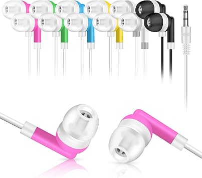 Kids Bulk Earbuds Headphones 50 Pack for Classroom School Students