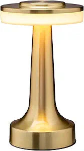 O'Bright Dome Cordless Rechargeable LED Mushroom Table Lamp, Gold