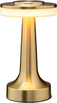O'Bright Dome Cordless Rechargeable LED Mushroom Table Lamp, Gold