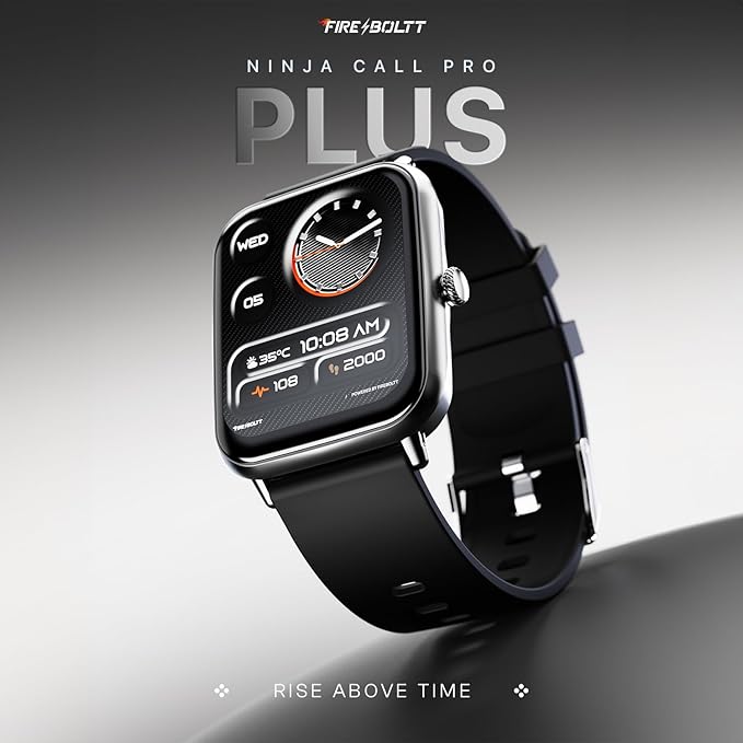 Fire-Boltt Ninja Call Pro Plus 46.48mm (1.83 inch) Smart Watch with Bluetooth Calling, AI Voice Assistance, 120 Sports Modes IP67 Rating, 240 * 280 Pixel High Resolution (Black)