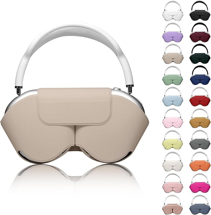 for Apple Airpods Max Case,Headphones Protective Case for AirPod Max Supports Sleep Mode, Anti-Scratch and Anti-Dust,Airpod Pro Max by PU Leather,Starlight 2