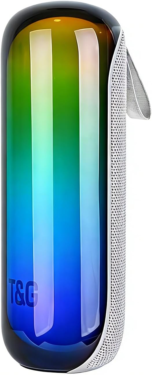 T&G Bluetooth Shower Speaker, Portable Wireless Speaker with Deep Bass & Cool Lights, IPX4 Waterproof, TWS Pairing, Perfect Stocking Stuffer for Men, Women, Teens, Boys & Girls