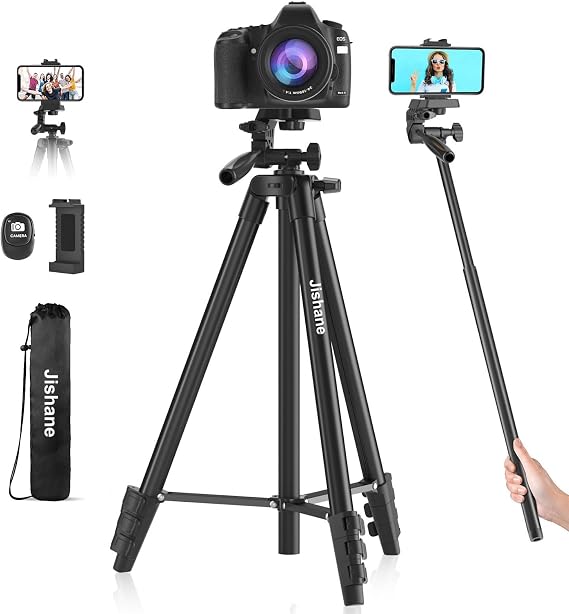 71 Inch Camera Tripod, 2‑in‑1 Selfie Stick Tripod Stand for Camera & Phone