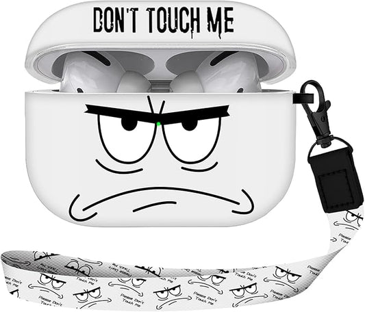 Compatible with Airpods Pro 3 Case(2025),Don't Touch Me for Airpods Pro 3rd Generation Cases Cover with Lanyard Soft Silicone Cute Shockproof Cover for Women Men,Black