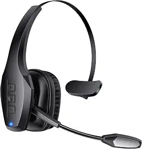 Trucker Bluetooth Headset, Wireless Headset with Mic, Bluetooth Headsets with Dual Noise Cancelling Microphone & Mute Button, 55Hrs Working Time PC Headsets for Cell Phones, Computer, Truck Driver