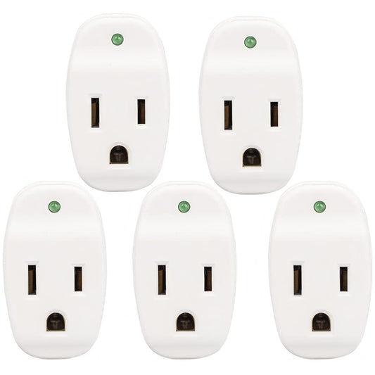 KMC Surge Tap Mini 5-Pack, 1-Outlet Grounded Surge Protector Adapter, 640 Joules, Power Plug Adapter