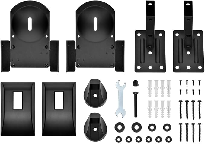 Monoprice Universal Bookshelf Speaker Wall Mount Brackets, Swivel, Tilt, Dual Side Clamping, Large Bookshelf/Surround Sound Speakers up to 55 lbs., Pair