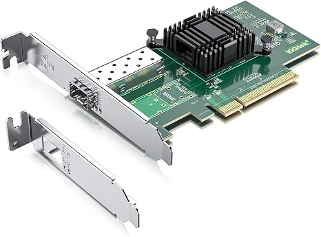 10Gtek 10Gb PCI-E NIC Network Card, Single SFP+ Port, with Intel 82599EN Controller, Ethernet LAN Adapter Support Windows Server/Linux/VMware, Compare to Intel X520-DA1(E10G42BTDA)