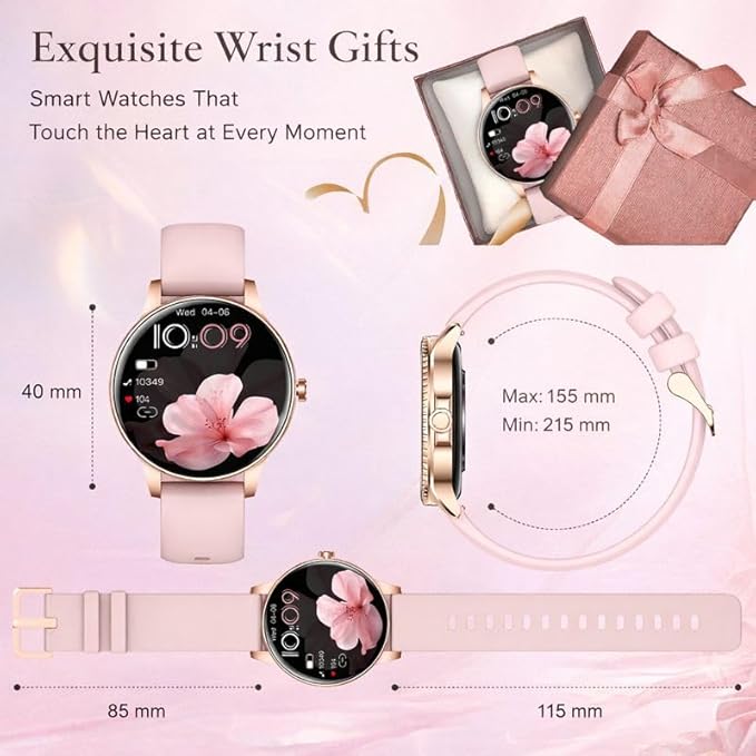 Efolen Smart Watches for Women Answer/Make Call,1.27" HD Fitness Tracker for Android iPhone,Heart Rate SpO2 Sleep Monitor,IP68 Waterproof Digital Watch,100+ Sports Activity Trakcer Rose Gold