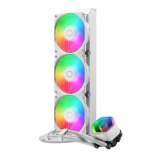 Cooler Master 360 Core II Liquid CPU AIO Cooler – 360mm Radiator, 3X ARGB PWM Fans, Infinity Mirror Dual-Chamber Pump, Quiet Cooling & Easy Installation, AMD AM5/AM4 & Intel LGA 1851/1700, White