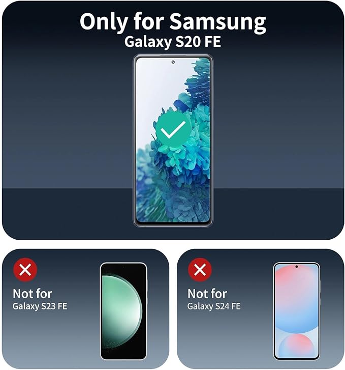 Privacy Screen Protector for Samsung Galaxy S20 FE, Anti-Spy Tempered Glass, 9H Hardness Anti-Scratch, 2.5D Curved Edges, Bubble-Free Case Friendly - 3 Pack