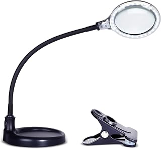 Brightech LightView Pro Flex 2 in 1 Magnifying Desk Lamp, 2.25x Light Magnifier, Adjustable Gooseneck Magnifying Glass with Light for Crafts, Reading, Close Work - Image 1