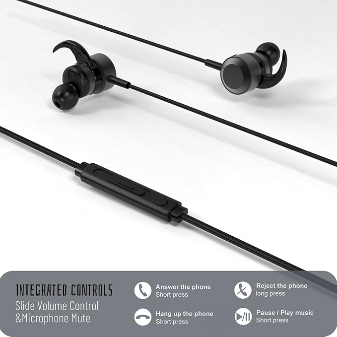 USB C Wired Ear Buds - High Fidelity Stereo Studio in-Ear Headphones with Mic - Noise Cancelling Microphone - Integrated Mute and Volume Control