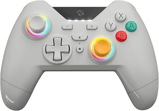 BASEKAMP Kore+ Wireless RGB Controller compatible with Nintendo Switch - Programmable Back Buttons - Motion - Rumble - RGB Sticks (PAL Grey)