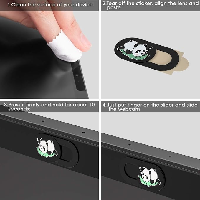 Laptop Camera Cover Slide, 0.028-Inch Ultra-Thin Webcam Cover Blocker for MacBook, iMac, Laptop, Desktop, PC, iPad, Smart Phone Protect Your Privacy and Security