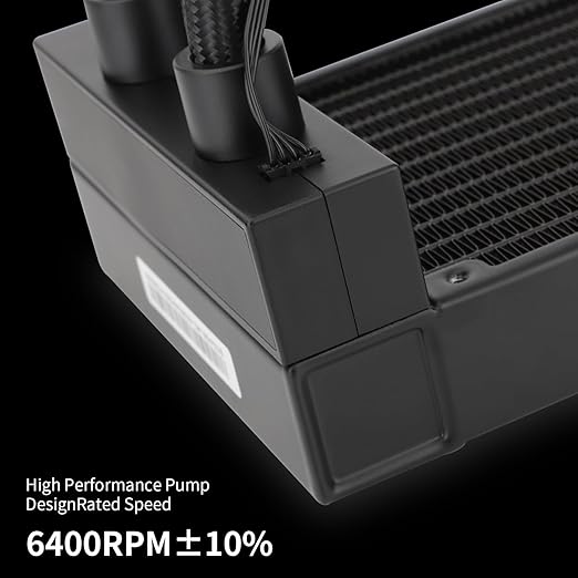 FW360 Black ARGB CPU Water Cooler with 3 PWM Fans with 2000RPM,IPS LCD Screen with 320 * 240 Resolution,Liquid CPU Cooler,CPU PC Aio Cooler for AMD:AM4/AM5/Intel LGA1700