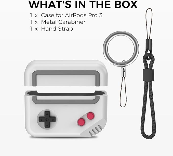 for AirPods Pro 3 Case - 2025 Silicone Game Console Design Case for Apple AirPods Pro 3rd Generation, Cute Airpod Pro 3 Cover for Men/Women (Light Grey)