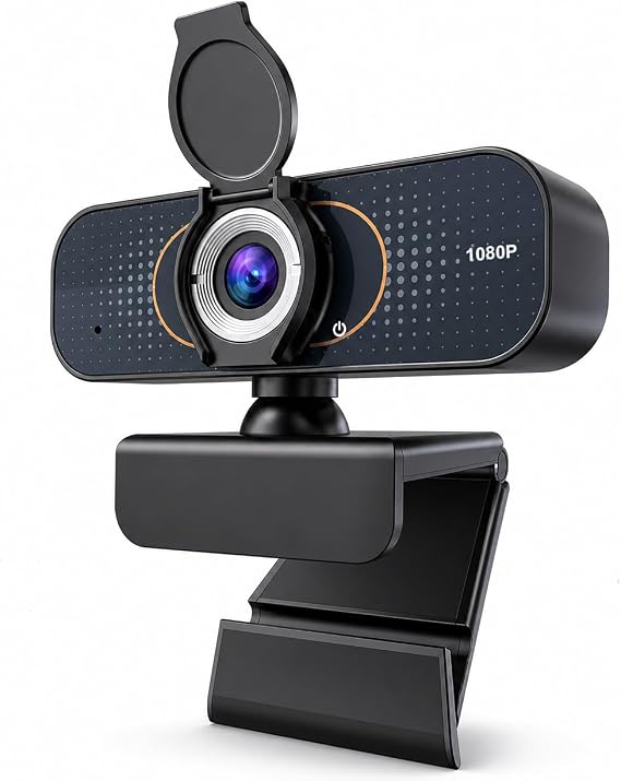 1080P Webcam with Microphone and Privacy Cover Plug&Play